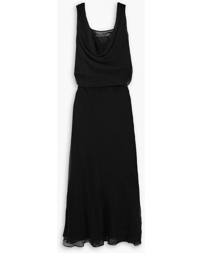 Christopher Esber Draped Silk-georgette Maxi Dress - Black