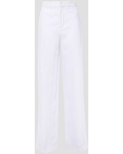Equipment Arwen Pinstriped Linen Wide-leg Trousers - White