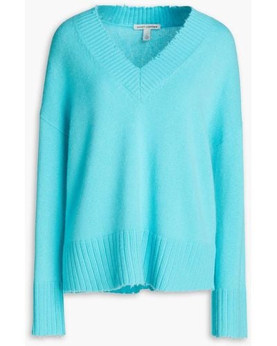 Autumn Cashmere Distressed Cashmere Sweater - Blue