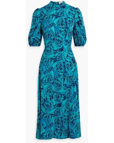 Diane von Furstenberg Nella Floral-print Crepe Midi Dress - Blue
