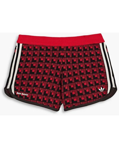 adidas Originals Embroide Jacquard-knit Shorts - Red