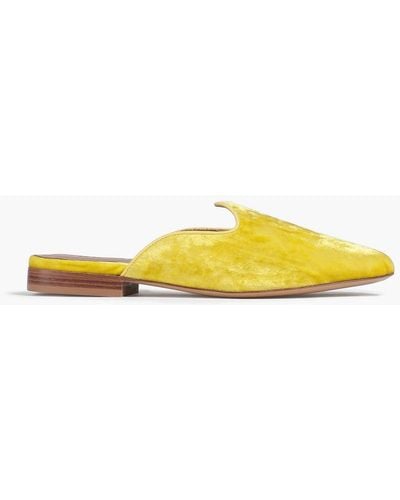 Le Monde Beryl Crushed-velvet Slippers - Yellow