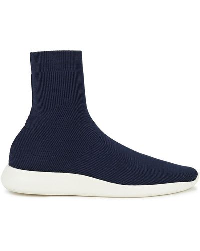 Vince Stretch-knit Slip-on Trainers - Blue
