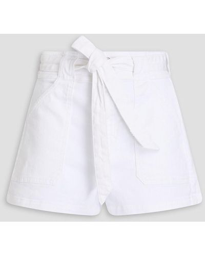 Veronica Beard Lovisa belted denim shorts - Weiß