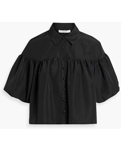 10 Crosby Derek Lam Rosa Gathered Taffeta Shirt - Black