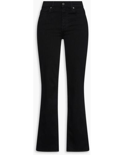 7 For All Mankind Kimmie Mid-rise Straight-leg Jeans - Black