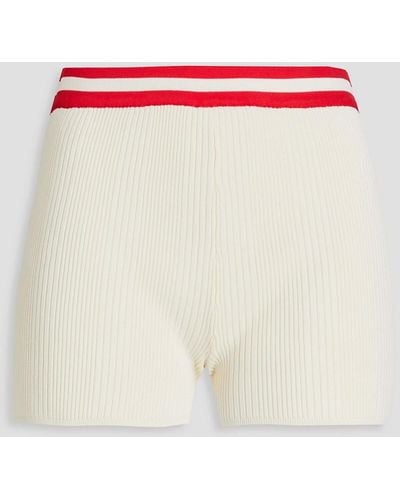 Solid & Striped The Ronnie Ribbed-knit Shorts - White