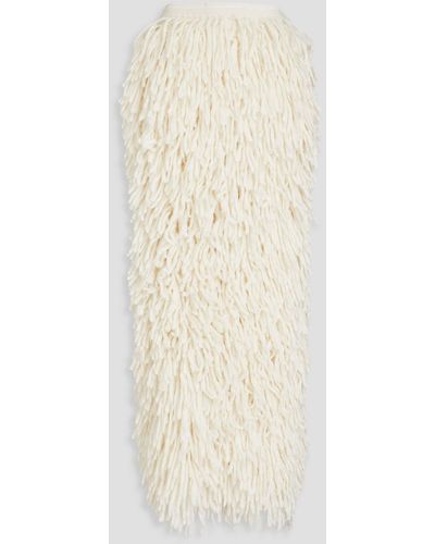 Jacquemus Nube Fringed Alpaca-blend Maxi Skirt - Natural