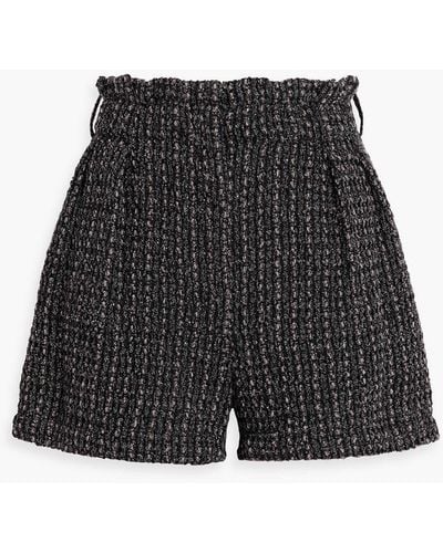 IRO Kale Metallic Bouclé-knit Shorts - Black
