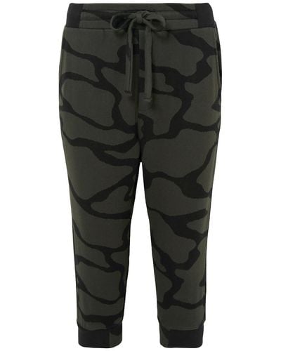 Twenty Cropped Cotton-blend Camouflage-jacquard Track Trousers - Black