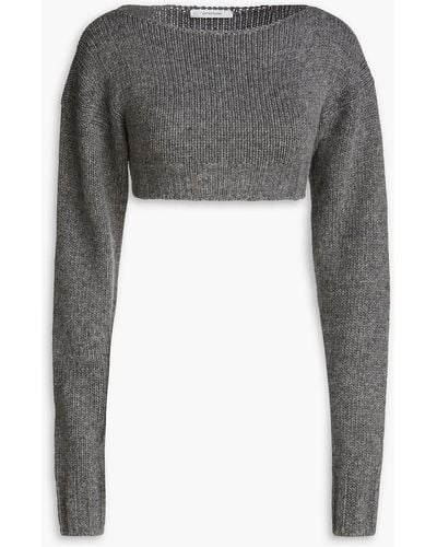 LE17SEPTEMBRE Cropped Knitted Sweater - Grey