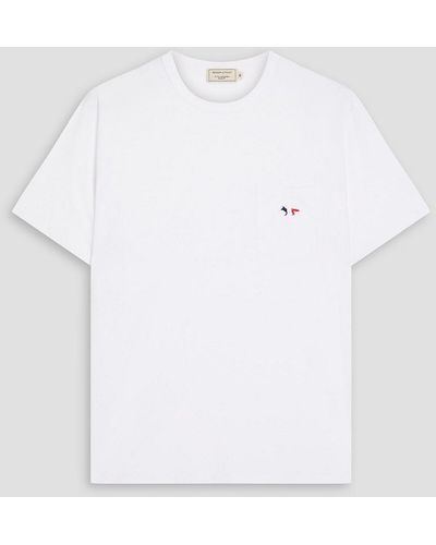 Maison Kitsuné Appliquéd Cotton-jersey T-shirt - White