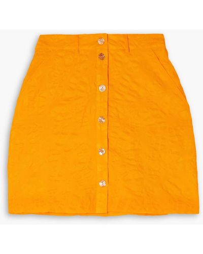 Nanushka Lycka Cotton-jacquard Mini Skirt - Orange