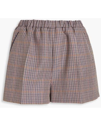 Magda Butrym Houndstooth Wool Shorts - Brown