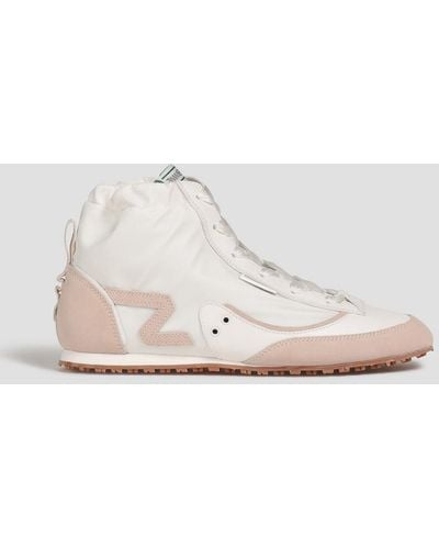 Zimmermann Suede-trimmed Shell High-top Sneakers - White