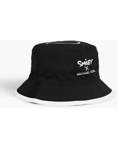 Michael Kors Smiley Reversible Printed Shell Bucket Hat - Black