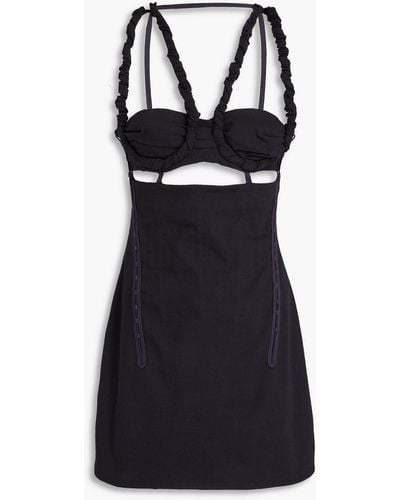 Jacquemus Meli Cutout Cotton-blend Mini Dress - Black