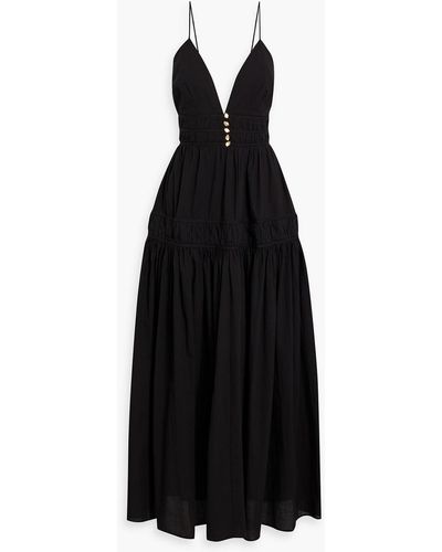 Aje. Grace Tiered Cotton-voile Maxi Dress - Black