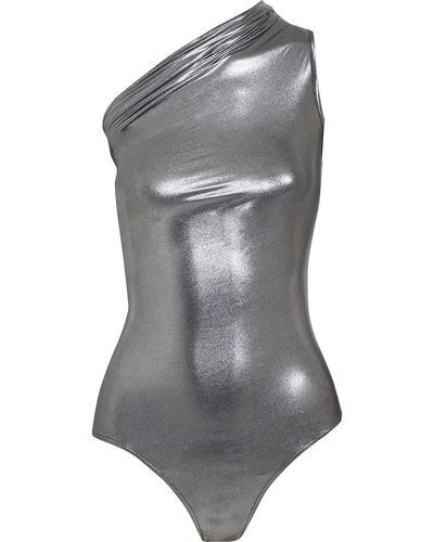 Rick Owens One-shoulder Draped Lamé Swimsuit - Metallic