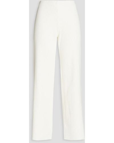 Vince Ribbed-knit Wide-leg Trousers - White