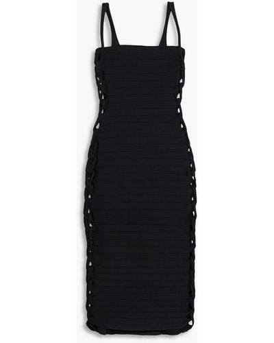 Dion Lee Braided Ribbed-knit Dress - Black