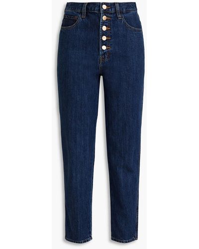 J Brand High-rise Straight-leg Jeans - Blue