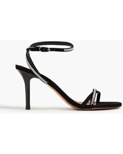 Ba&sh Cerena Crystal-embellished Suede Sandals - Black