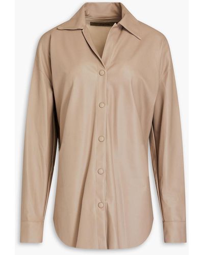 Enza Costa Faux Leather Shirt - Natural