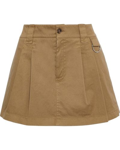 RED Valentino Skirt-effect Pleated Cotton-blend Twill Shorts - Natural