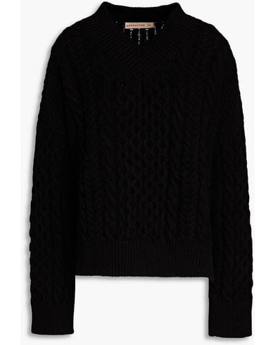&Daughter Cable-knit Wool Jumper - Black