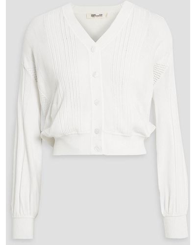 Diane von Furstenberg Xenia Pointelle-knit Cardigan - White