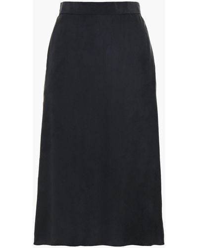 Rag & Bone Luca Striped Washed-silk Skirt - Black