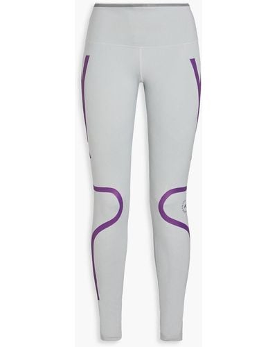 adidas By Stella McCartney Logo-print Stretch-jersey leggings - Grey
