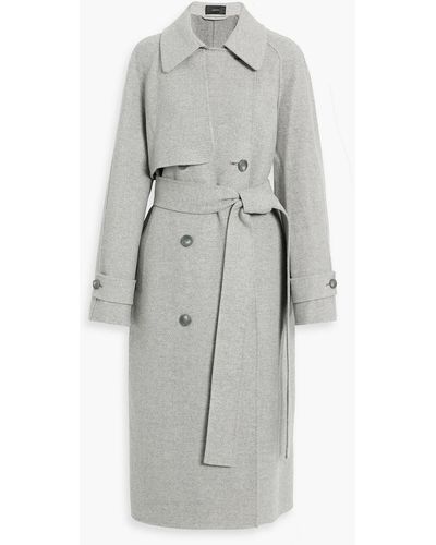 JOSEPH Double-breasted Wool And Cashmere-blend Coat - Gray