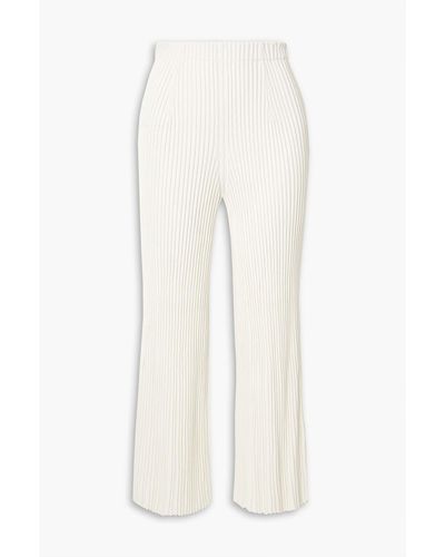 Proenza Schouler Ribbed-knit Bootcut Trousers - White