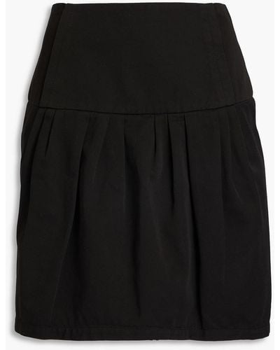 Emporio Armani Pleated Denim Mini Skirt - Black