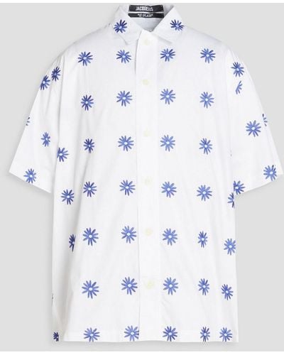 Jacquemus Moisson Embroidered Cotton-blend Poplin Shirt - White