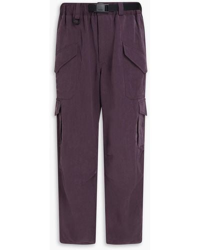Y-3 Washed Lyocell-blend Cargo Trousers - Purple