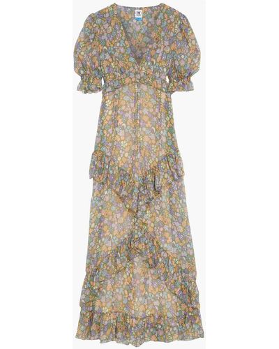 M Missoni Ruffled Printed Silk-crepon Maxi Dress - Multicolor