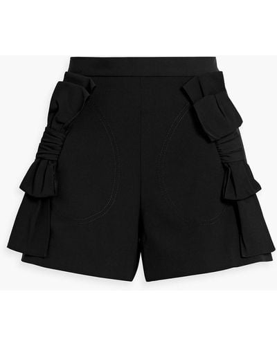 RED Valentino Bow-detailed Twill Shorts - Black