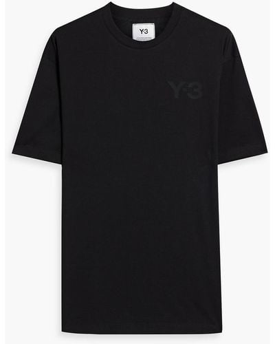 Y-3 T-shirt aus baumwoll-jersey mit applikationen - Schwarz