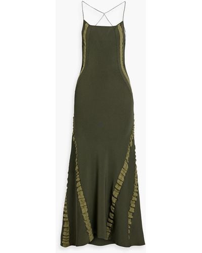 Jacquemus Maille Open-back Pointelle-trimmed Stretch-knit Maxi Dress - Green