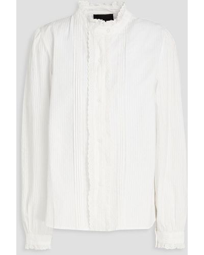 Nili Lotan Thea Broderie Anglaise-trimmed Seersucker Shirt - White