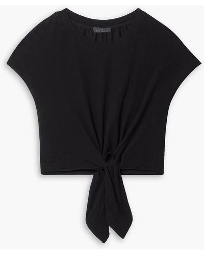 The Range Cropped Stretch-cotton Jersey Top - Black