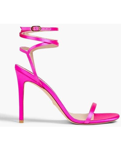 Stuart Weitzman Satin Sandals - Pink