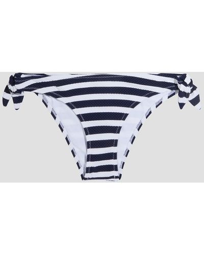 Heidi Klein Striped Stretch-seersucker Low-rise Bikini Briefs - Blue