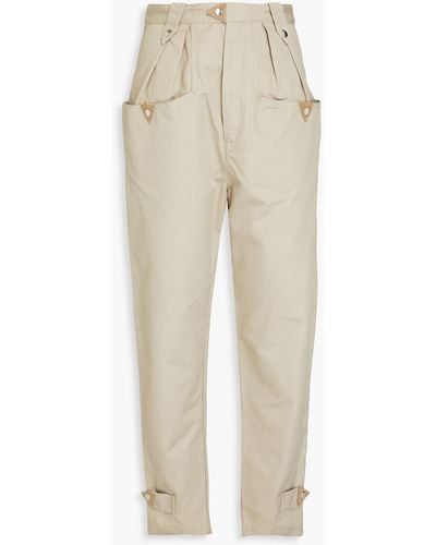 MARANT ETOILE Pulcie Cotton-canvas Tapered Trousers - Natural