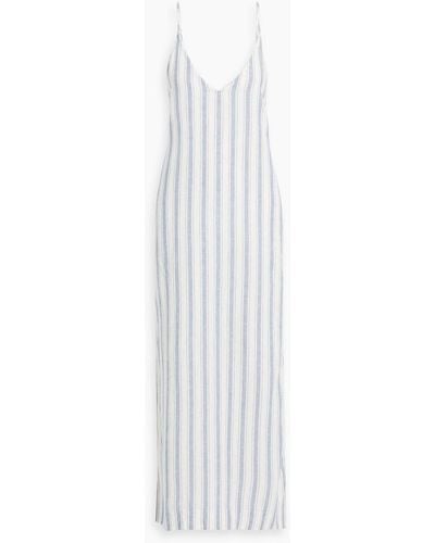Onia Striped Linen-blend Gauze Maxi Dress - White