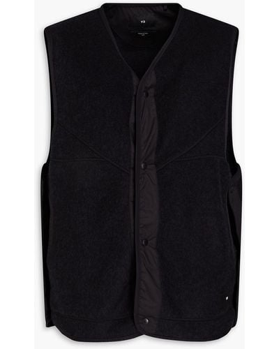 Y-3 Shell-paneled Fleece Vest - Black