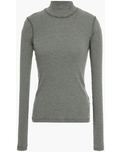 James Perse Ribbed Cotton-blend Turtleneck Sweater - Multicolour
